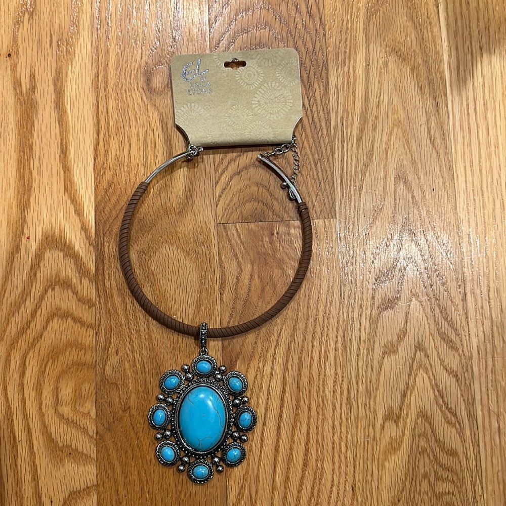 Erica Lyons Large Turquoise Pendant Boho